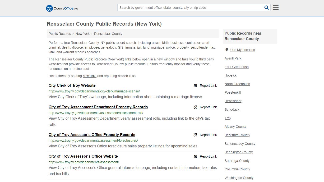 Public Records - Rensselaer County, NY (Business, Criminal, GIS ...